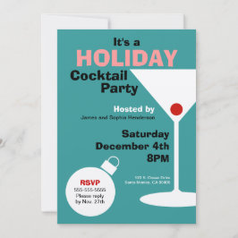 Retro Holiday Cocktail Party Uitnodiging
