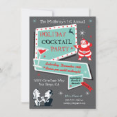 Retro Holiday Cocktail party Uitnodigingen (Voorkant)