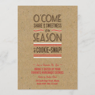 Retro Holiday Cookie Swap Exchange Uitnodiging