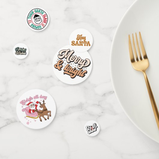 Retro Holiday Funny Christmas Confetti (Groep)