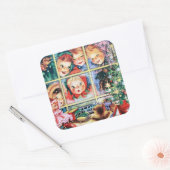 retro  Holiday kinder Vierkante Sticker (Envelop)