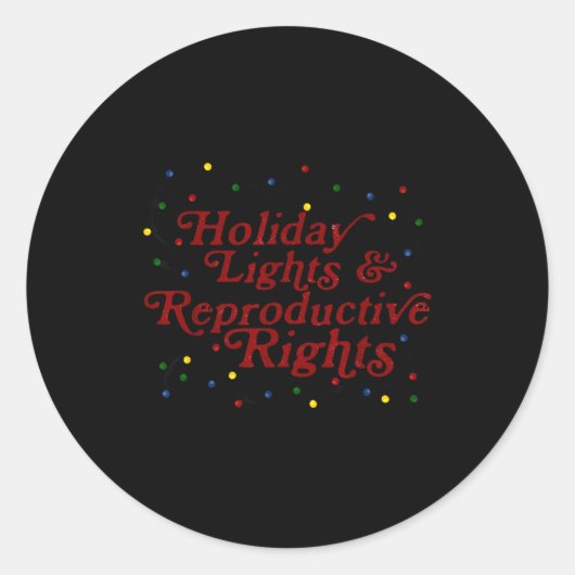 Retro Holiday Lights & Reproductive Rights Chr Ronde Sticker (Voorkant)