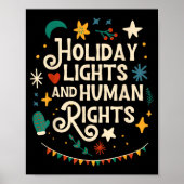 Retro Holiday Lights And Human Rights Suprters Chr Poster (Voorkant)