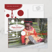 Retro Holiday Ornament - updated Feestdagenkaart (Voorkant / Achterkant)