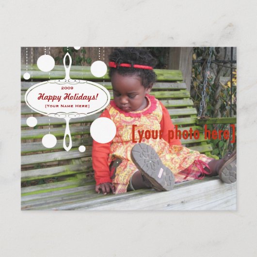 Retro Holiday Ornament - updated Feestdagenkaart (Voorkant)