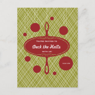 Retro Holiday Party Uitnodiging Briefkaart