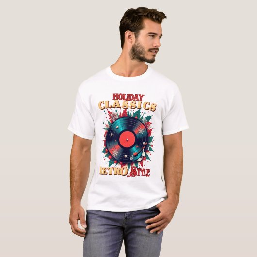 Retro Holiday Vinyl Magic T-shirt (Voorkant volledig)