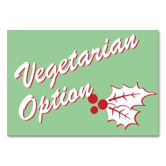 Retro Holly Holiday Custom Buffet Card Kaart (Voorkant)