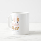 Retro Holly Jolly Vibes Kerst Mok (Voorkant links)