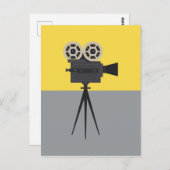 Retro Hollywood Camera Colorblock Briefkaart (Voorkant / Achterkant)