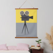 Retro Hollywood Camera Colorblock Hangend Wandkleed (Slaapkamer)