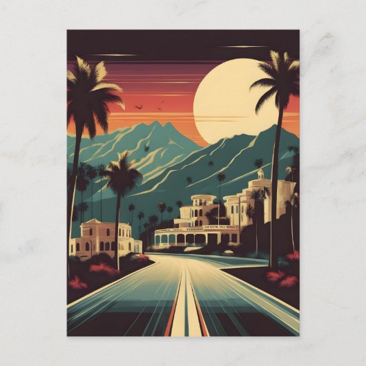 Retro Hollywood illustratie Briefkaart (Voorkant)