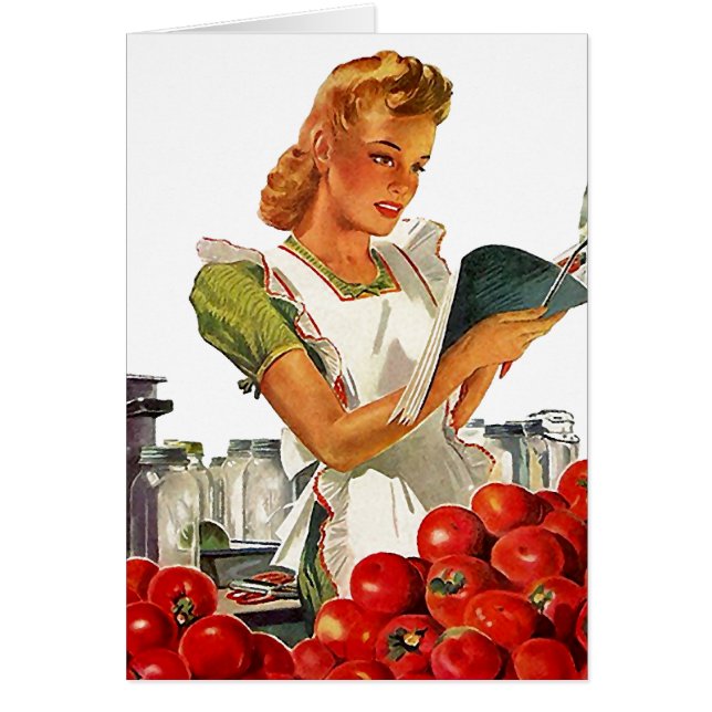 Retro  Home Canning  Lady Blank-kaarten (Voorkant)