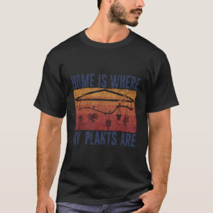 Retro Home is waar mijn Planten botanische Planten T-shirt