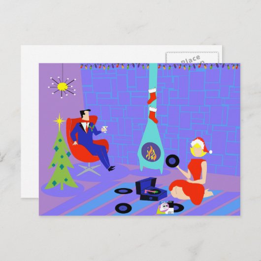 Retro Home voor het Feestdagen Briefkaart (Voorkant / Achterkant)