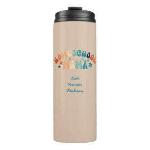 Retro Homeschool Moeder Mama Gepersonaliseerd Thermosbeker