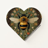 retro hommel boho botanische bloemkunst notitieboek (Achterkant)