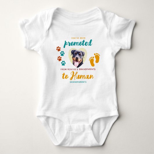 Retro hond grootouders Zwangerschap onthullen Scha Romper (Voorkant)