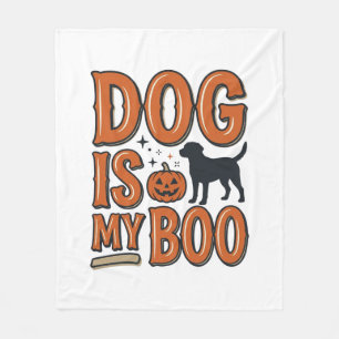 Retro Hond Is Mijn Boo Halloween T-shirt Ontwerp_1 Fleece Deken