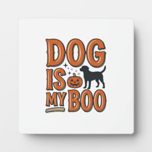 Retro Hond Is Mijn Boo Halloween T-shirt Ontwerp_1 Fotoplaat