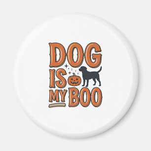 Retro Hond Is Mijn Boo Halloween T-shirt Ontwerp_1 Magneet