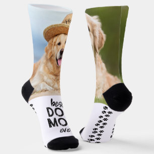 Retro HOND MOEDER Gepersonaliseerde Pootafdrukken  Sokken
