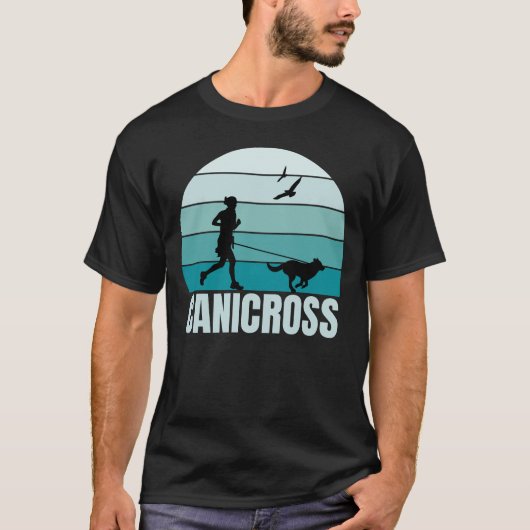 Retro Hond Running Lover Canicross T-shirt (Voorkant)