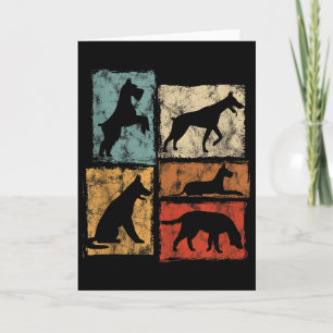 Retro honden grafisch Ik hou van en aai alle honde Kaart