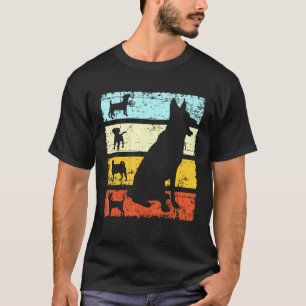 Retro Honden Schapenhoeder Pug Chihuahua Silhouet T-shirt