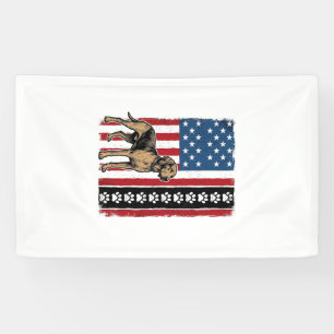 Retro Hondenvlag Pootafdruk Patriottisch Shirt Ont Spandoek