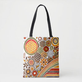 Retro Honingraat Canvas tas | Bijenontwerp