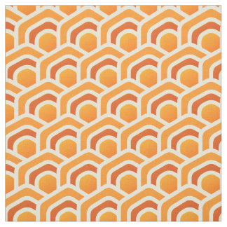 Retro honingraatgolfpatroon oranje zeshoekpatroon stof