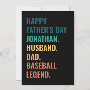 Retro Honkbal Legende Gepersonaliseerde Vaderdag Feestdagenkaart