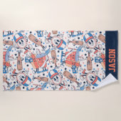 Retro honkbal op maat strandlaken (Voorkant)