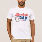 Retro Honkbal Papa T-Shirt Gepersonaliseerd Papa S (Voorkant)