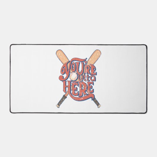 Retro honkbal softbal fan ontwerp bureaumat (Voorkant)