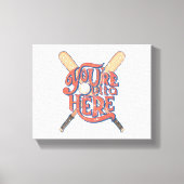 Retro honkbal softbal fan ontwerp canvas afdruk (Voorkant)