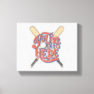 Retro honkbal softbal fan ontwerp canvas afdruk