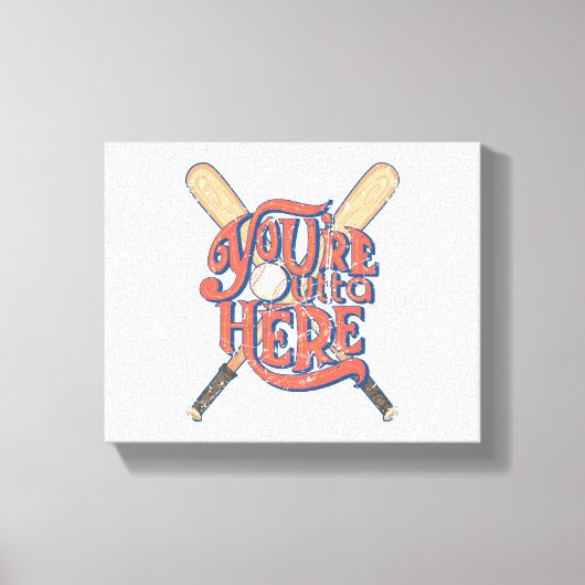 Retro honkbal softbal fan ontwerp canvas afdruk (Voorkant)