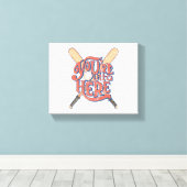 Retro honkbal softbal fan ontwerp canvas afdruk (Insitu (Houten vloer))