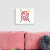 Retro honkbal softbal fan ontwerp canvas afdruk (Insitu (Woonkamer))