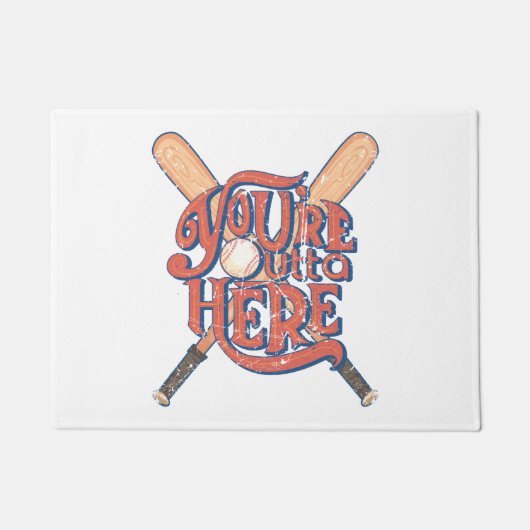 Retro honkbal softbal fan ontwerp deurmat (Voorkant)