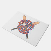 Retro honkbal softbal fan ontwerp deurmat (Schuin)