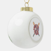 Retro honkbal softbal fan ontwerp keramische bal ornament (Links)