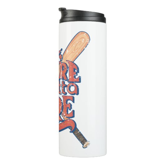 Retro honkbal softbal fan ontwerp thermosbeker (Geroteerd rechts)