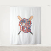 Retro honkbal softbal fan ontwerp wandkleed (Voorkant)