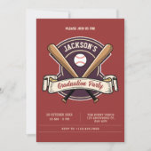  retro honkbal sport afstuderen kaart (Voorkant)