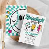 Retro Honkbal Vibes Heldere Kleurrijke Kinderen Ve Kaart