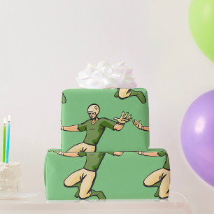 Retro Honkbalspeler Vintage Sport Grafisch Ontwerp Cadeaupapier