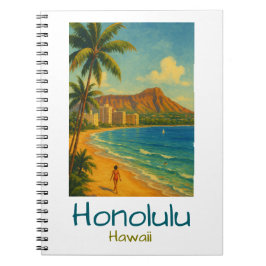 Retro Honolulu Hawaii Waikiki Beach Notitieboek